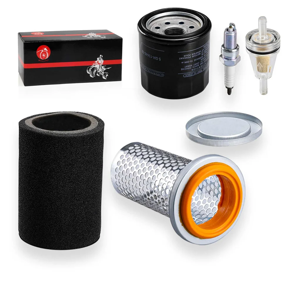 Air Filter & Guide Cage Cap Oil Filter Kit For Yamaha Grizzly 350 400 450 Bruin 350 Kodiak 400 Wolverine 350 450 5UH-E4458-00-00