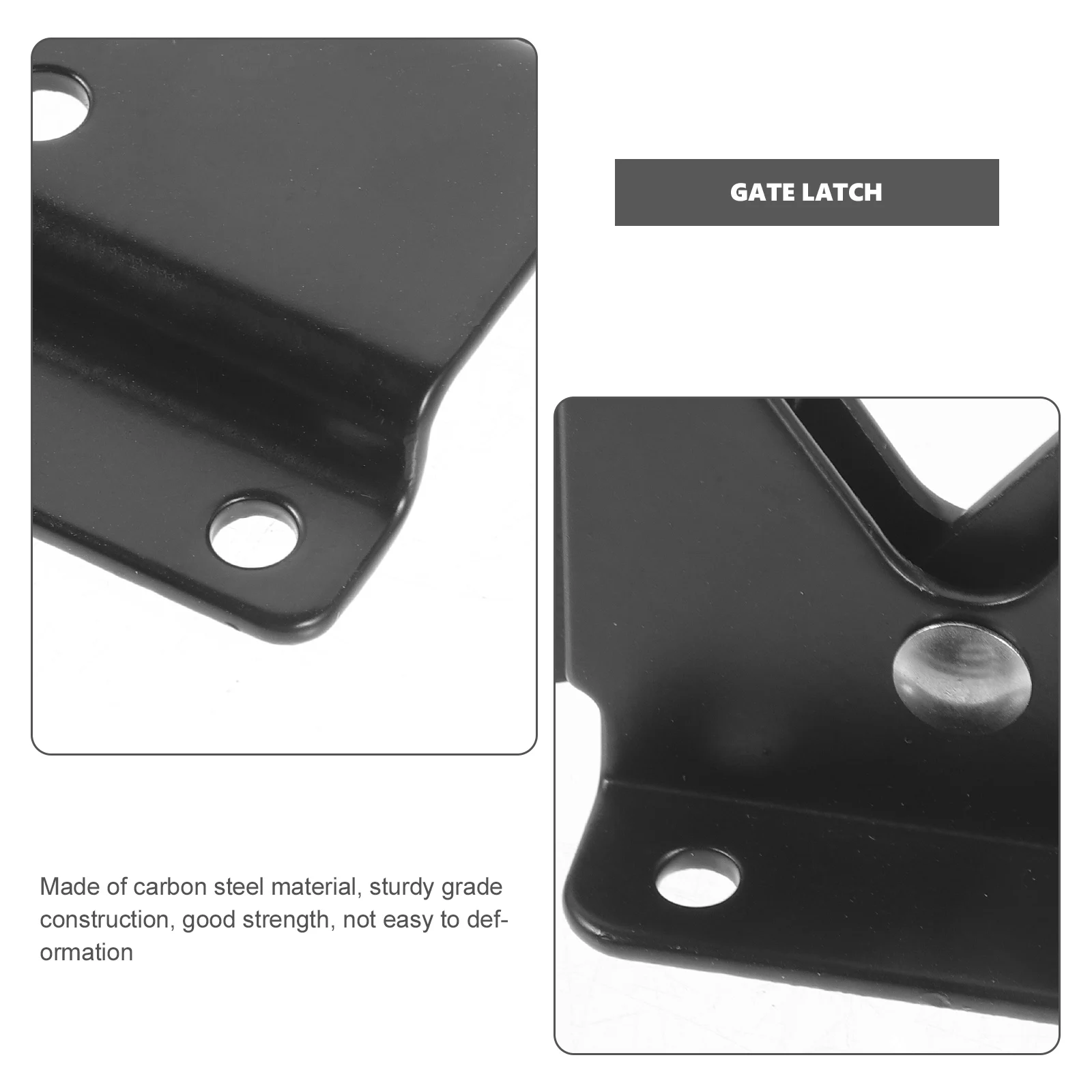 

1 Set Heavy Duty Gate Latch Carbon Steel Sturdy Outdoor Fence Lock Door Buckle Screws Durable Gate Handle For Wooden Metal Gates