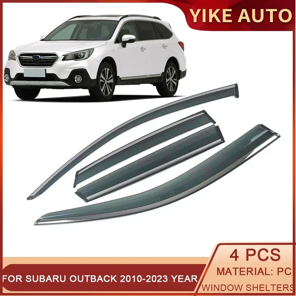 For SUBARU Outback 2009-2023 Car Window Sun Rain Shade Visors Shield Awnings Shelter Protector Cover Trim Frame Sticker