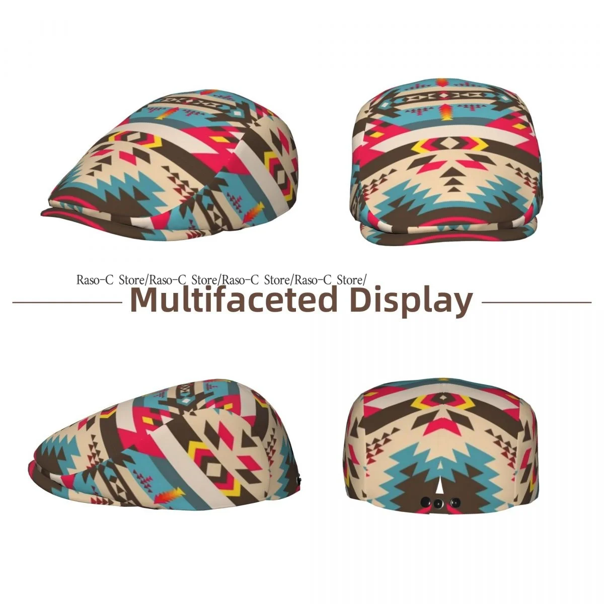 Native Southwestern Geometric Pattern Men Women Newsboy Cap Classic Forward Hat Ivy Flat Cap Daily Hat