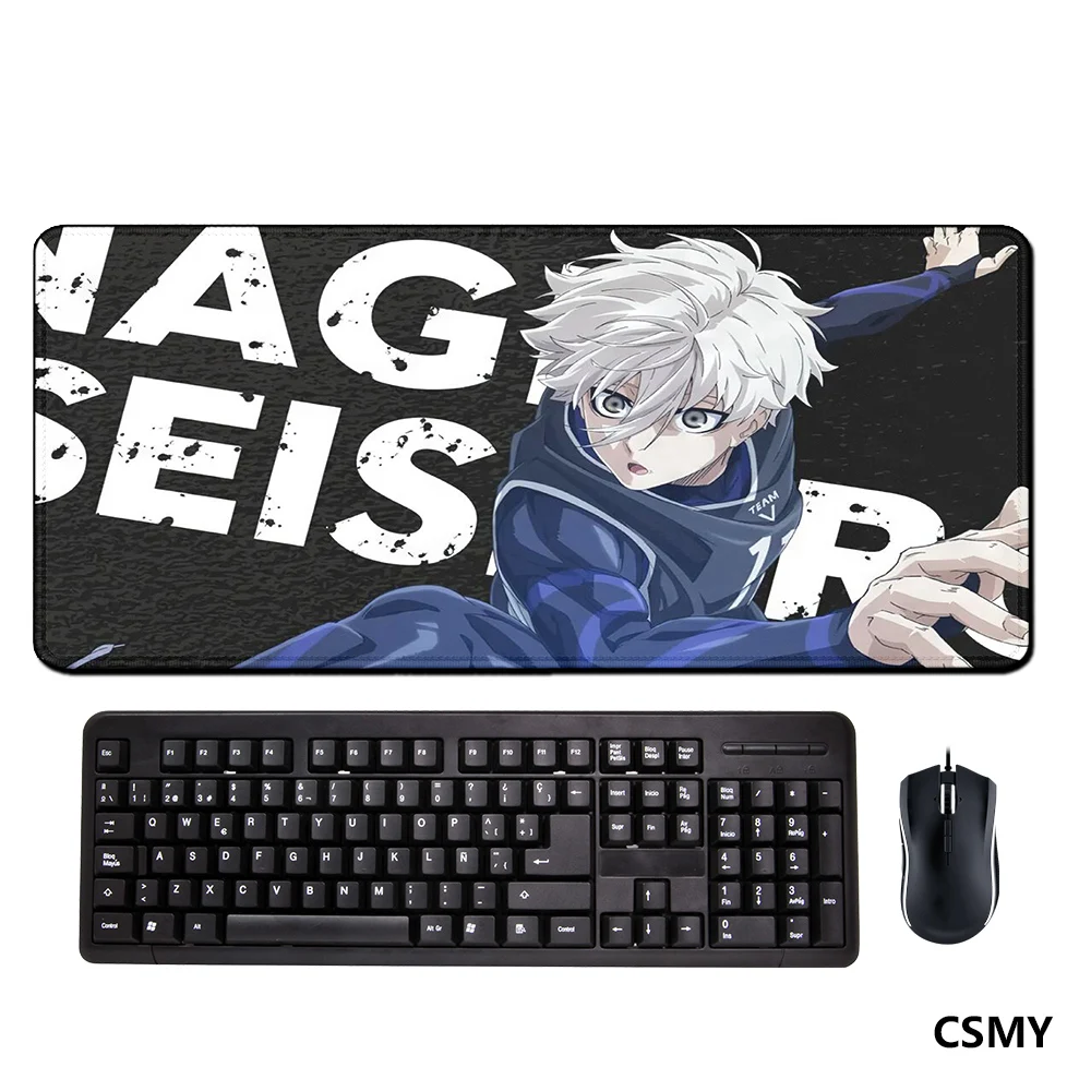 Anime B-Blue Locks Mousepad HD Printing Computer Gamers Locking Edge Antypoślizgowa podkładka pod mysz 900x400 Keyboard PC Desk Pad