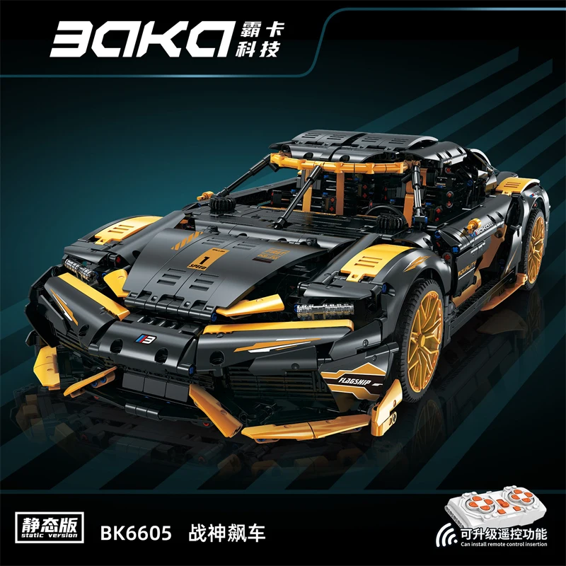 

New BK6605 2945pcs MOC Technical Remote Control Sports Car Building Blocks Bricks Assembling Model Toys for Boys Birthday Gift