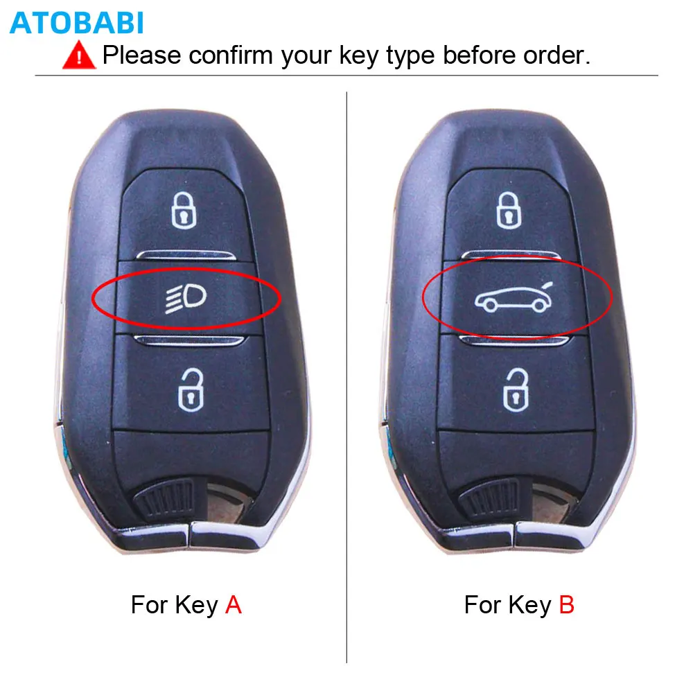 Leather Car Key Case Smart Remote Protector Cover Keychain For Peugeot 5008 208 308 508 2008 3008 Rifter Citroen C4 DS DS4 DS5