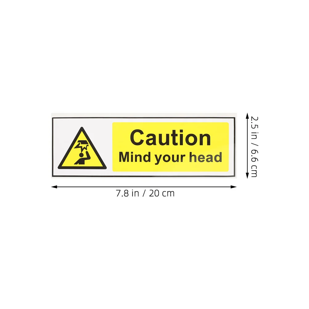 3 Pcs Signage Tag Watch Your Head Sticker Label Low Ceiling Signs Wall Decor Pvc Self Adhesive Warning Safety Caution