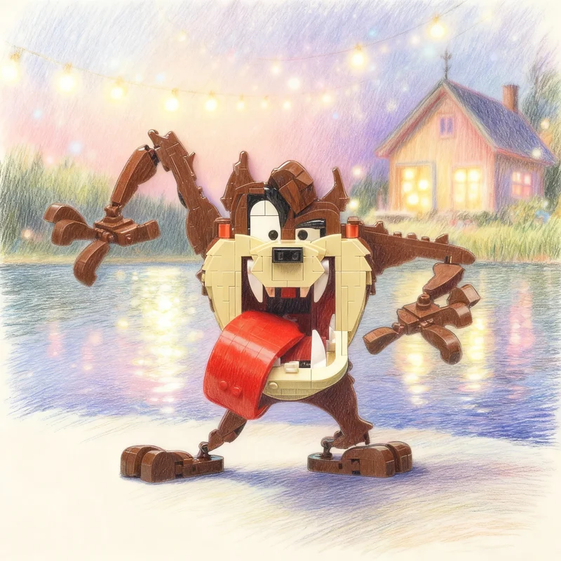 

Набор строительных блоков MOC «Тасманский дьявол» (699 деталей), модель-конструктор, архитектурные блоки, рождественский подарок, креативная игрушка, развивающая игрушка для детей