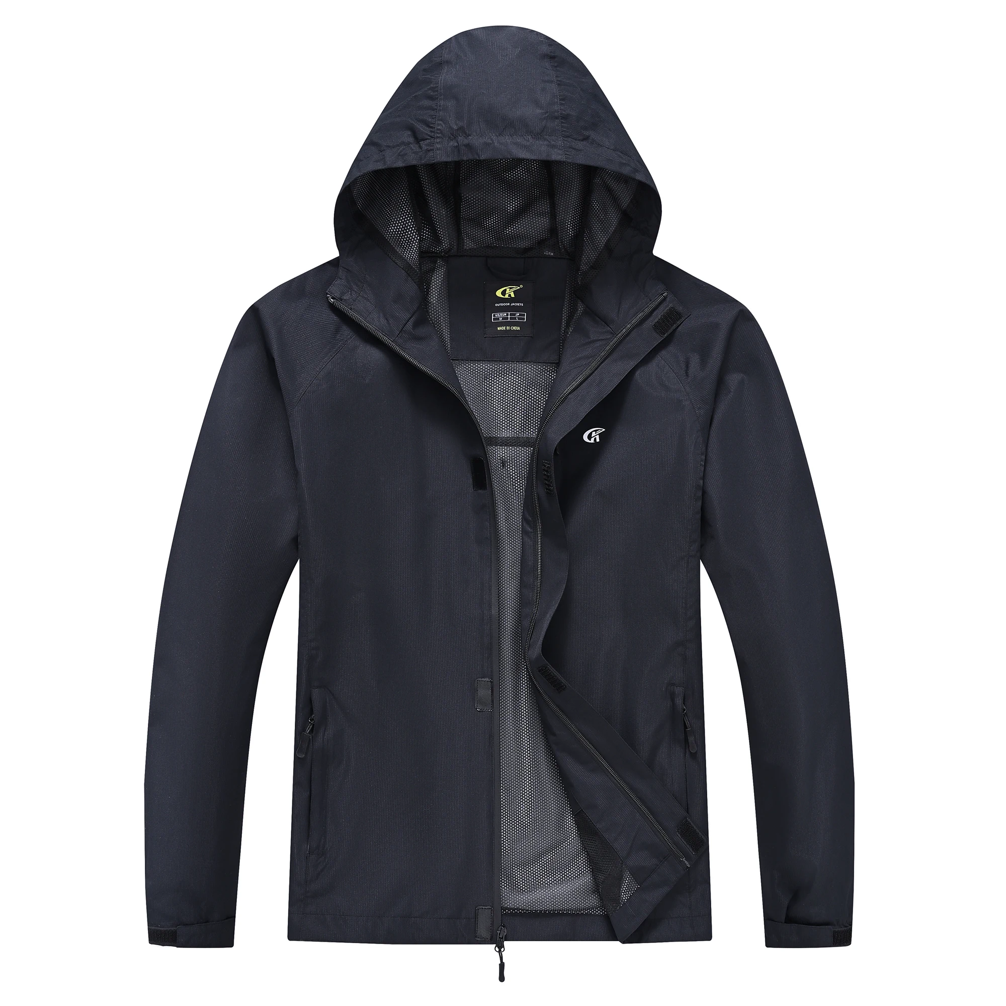 Sommerliche, wasserdichte Regenjacke für Herren, leichte, dünne Regenjacke mit Innentasche, ideal zum Campen, Wandern, Radfahren und Angeln. – Detail 9