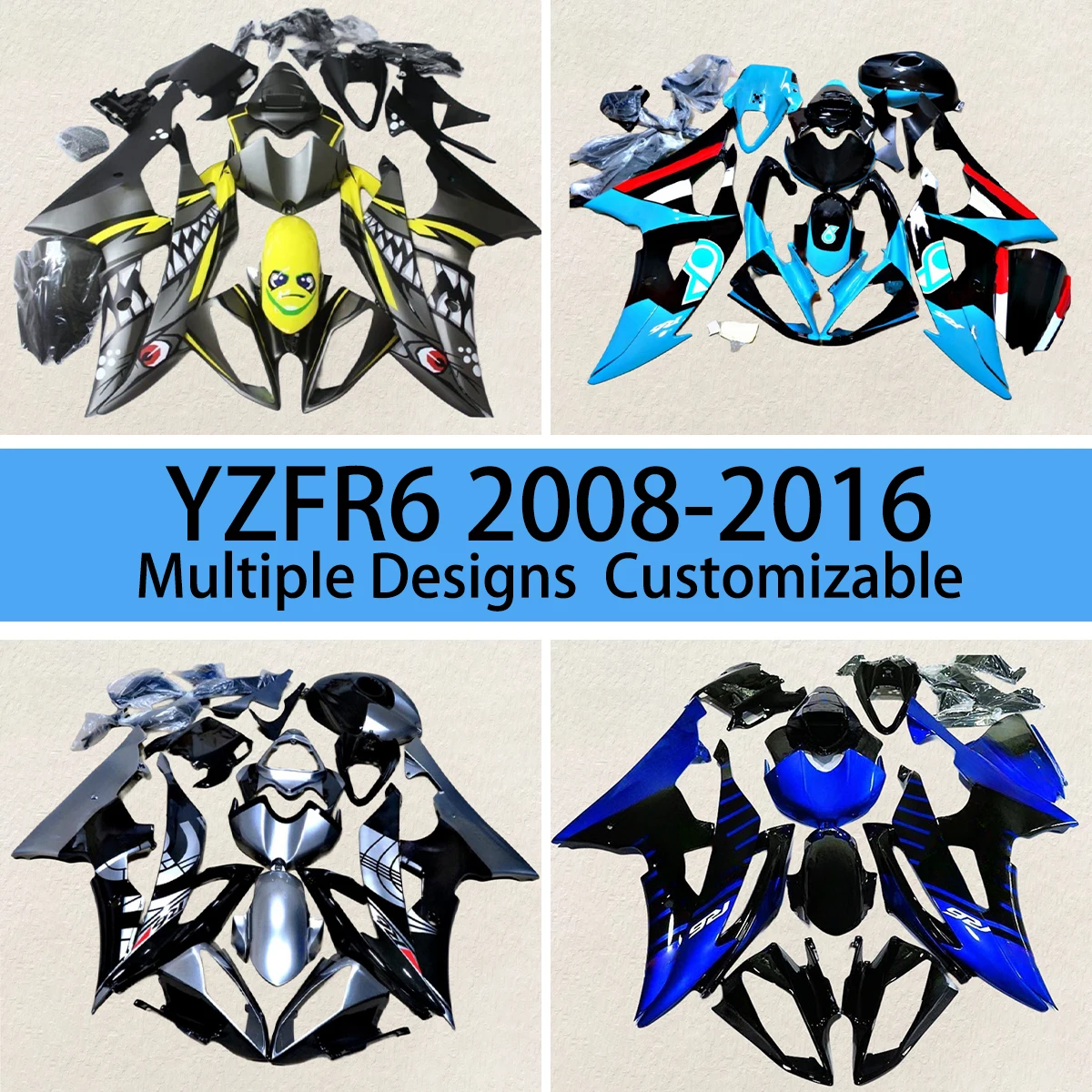

Hot Style Fairing Kit for YAMAHA R6 2008 2009 2010 2011 2012 2013 2014 2015 2016 Motorcycle Customized Fairings YZF R6