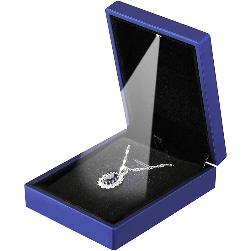 High Quality Jewelry Box With LED Light For Engagement Wedding Rings Box Festival Birthday Jewerly Necklace Display Gift boxes