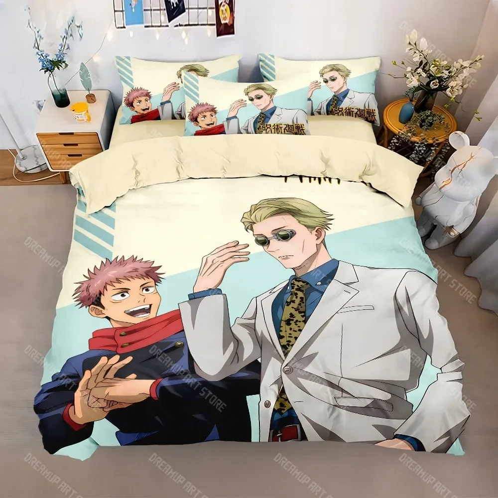 

Jujutsu Kaisen Bedding Set,Japan Famous Anime Duvet Cover Sets,Satoru Gojo Bedding Set for Teenagers Boys Adults