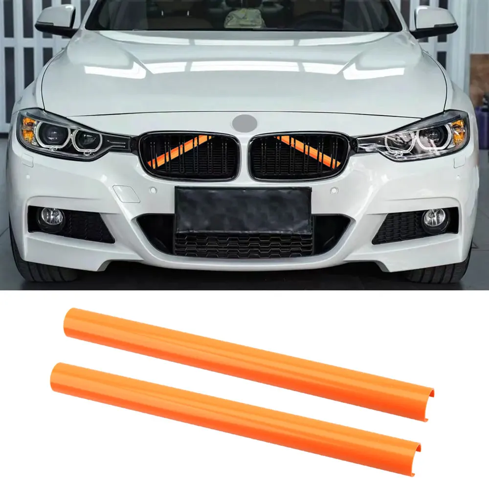 Lot 2 Garnitures Calandre Sport Rouge/Bleu Pour BMW F20 F30 F32 F40 Etc. - Inserts ABS Brillant Style M Performance
