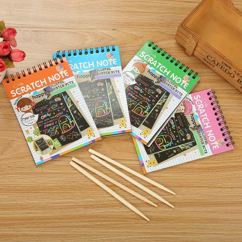 Rainbow Magic Scratch Off Paper Set for  Arts Scraping Painting Toy DIY Graffiti Book Montessori Educational Toys Christmas Gift