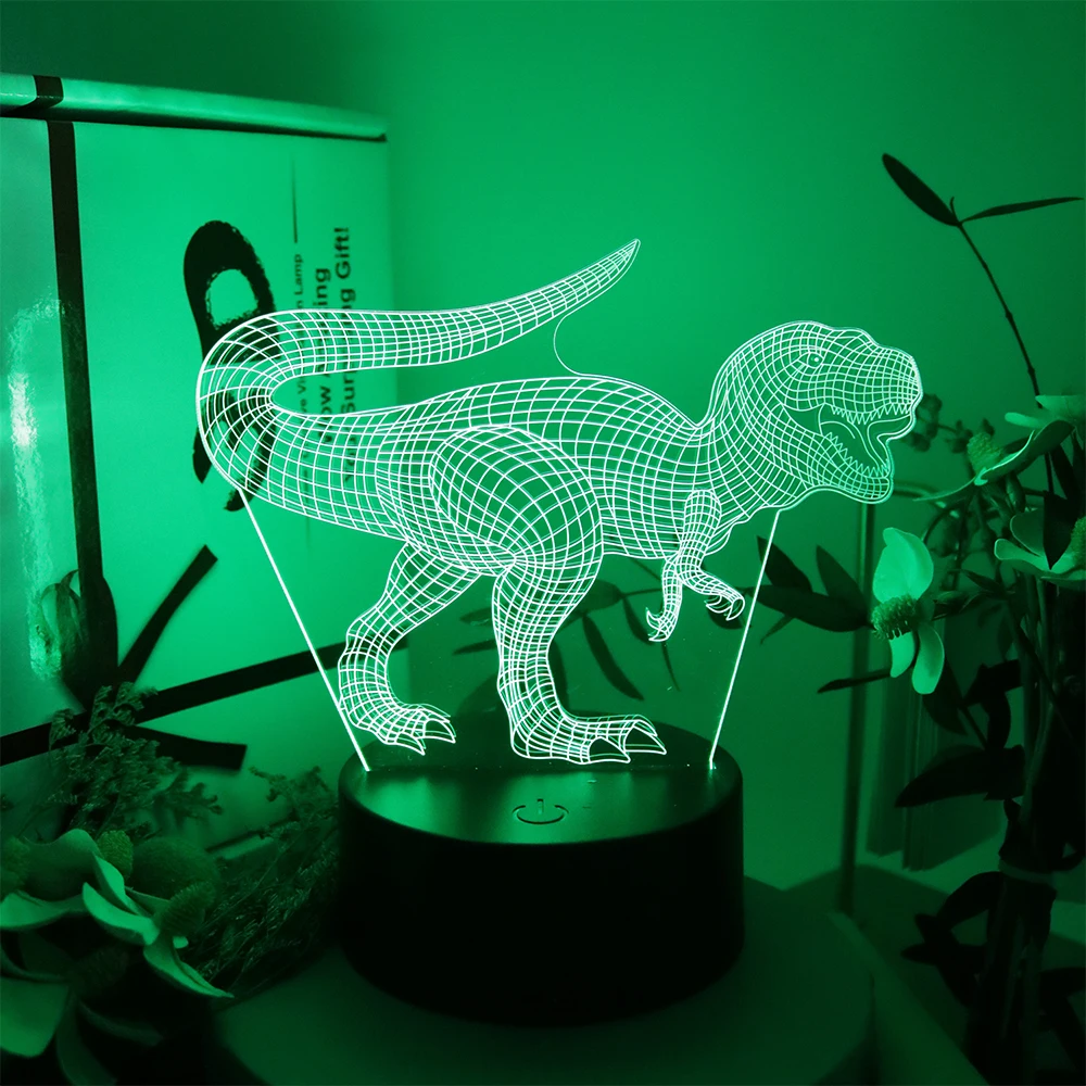 LED Dinosaurus Nachtlampje 16 Kleuren Lamp Afstandsbediening Touch Mood Lampen Kinderkamer Kinderkamer Decor Verjaardagscadeaus voor Jongens Meisjes ​
