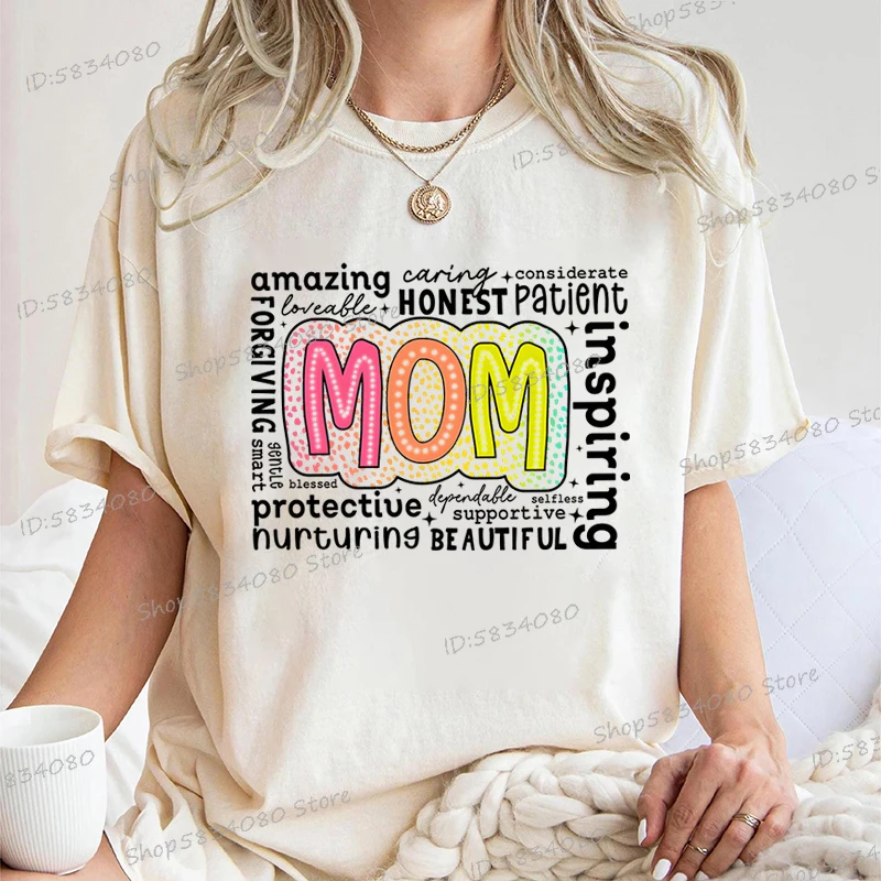 Tops informales de moda Retro para madre, camisetas divertidas de regalo para mamá, camisetas clásicas para el día de la madre, Camiseta estampada de vida para mamá, ropa para mujer