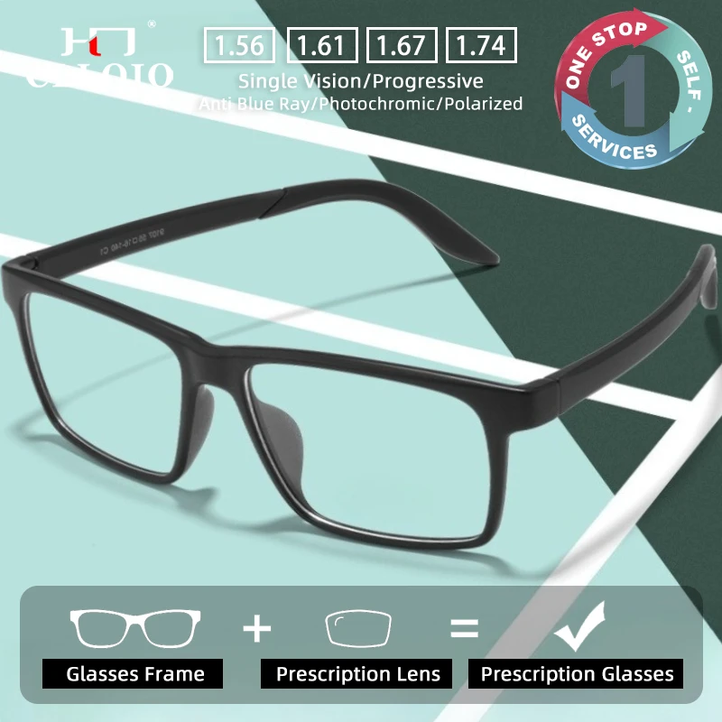 CLLOIO Fashion Ultralight Sporty Anti-Falling Prescription Myopia Glasses For Tennis Basketball Men Progressive Reading Glasses