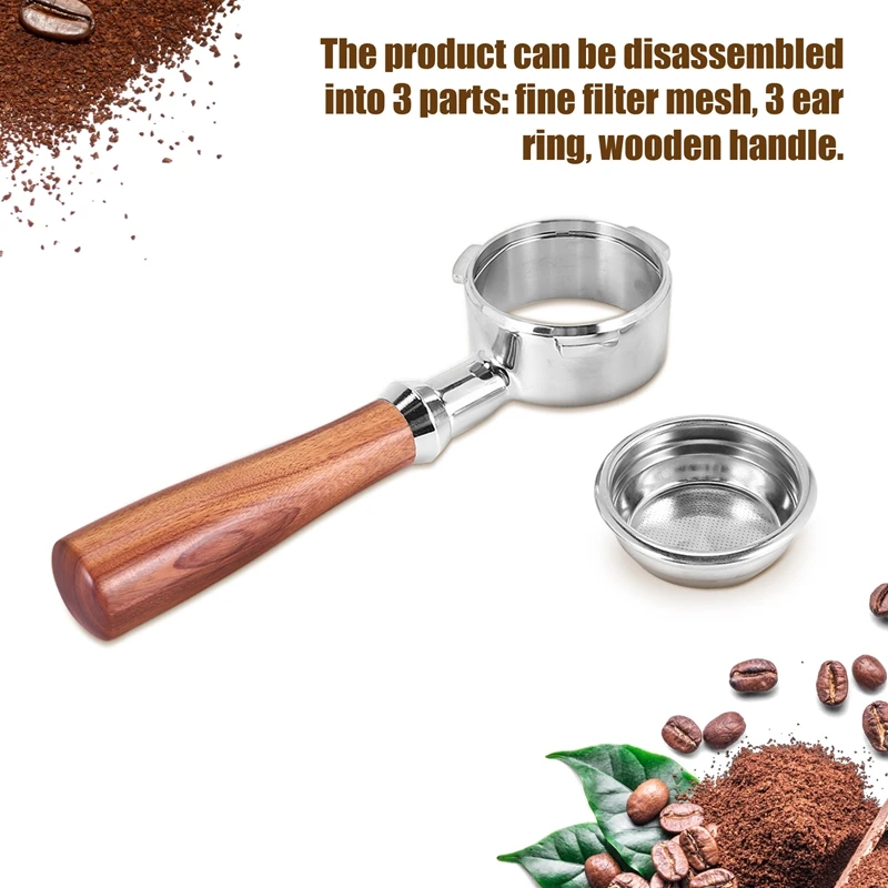 58MM Coffee Portafilter Coffee Machine Bottomless Filter for Coffee Handle Professional Accessory, G-AT35