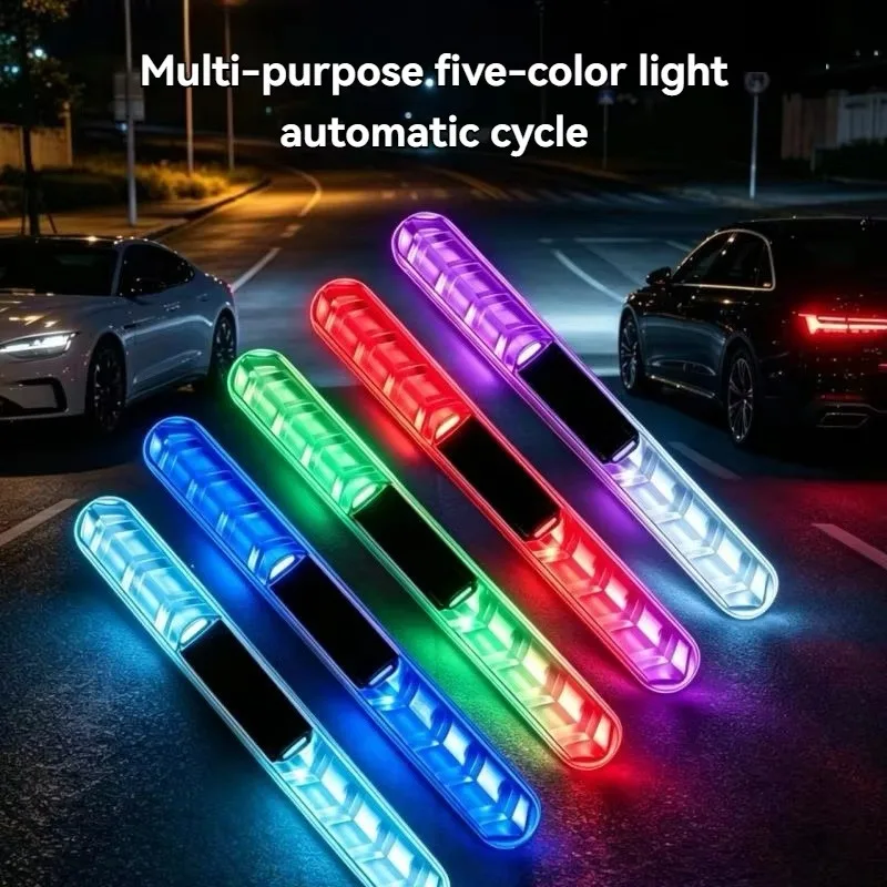 

Solar Car Door Anti-collision Warning Light Colorful LED Flashing Safety Motorcycle Decorative Light Strip Night Driving Signs