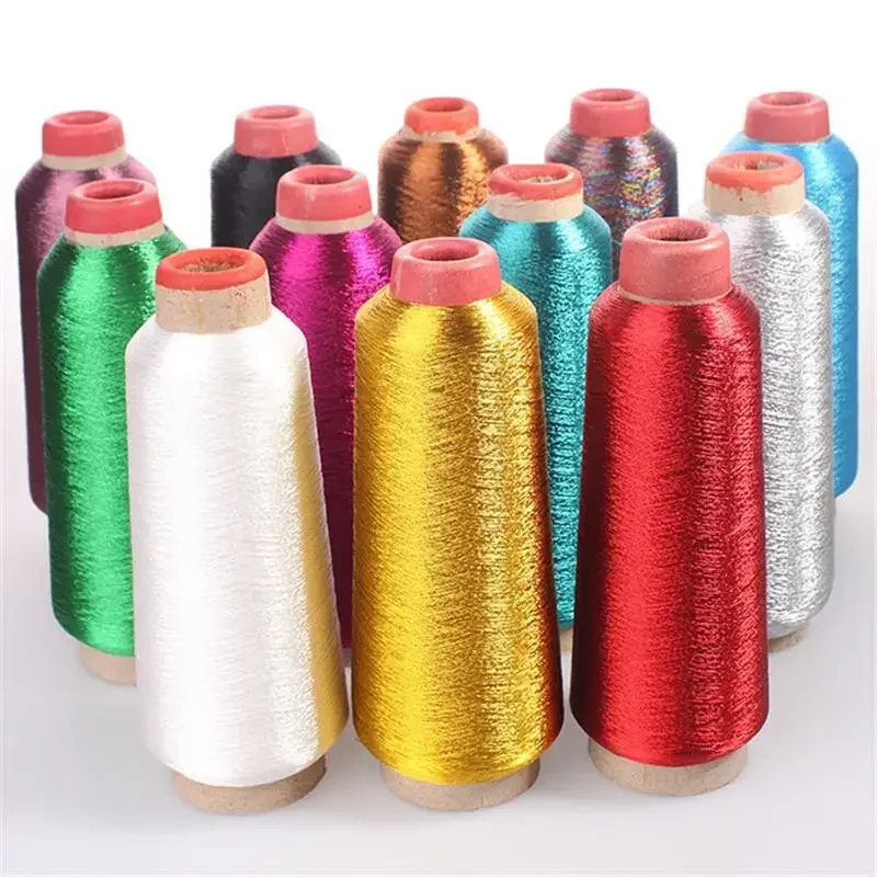 Premium 3600M Computer Embroidery Cross Stitch Silk Thread DIY Gold Silver Metallic Yarn for Crafting