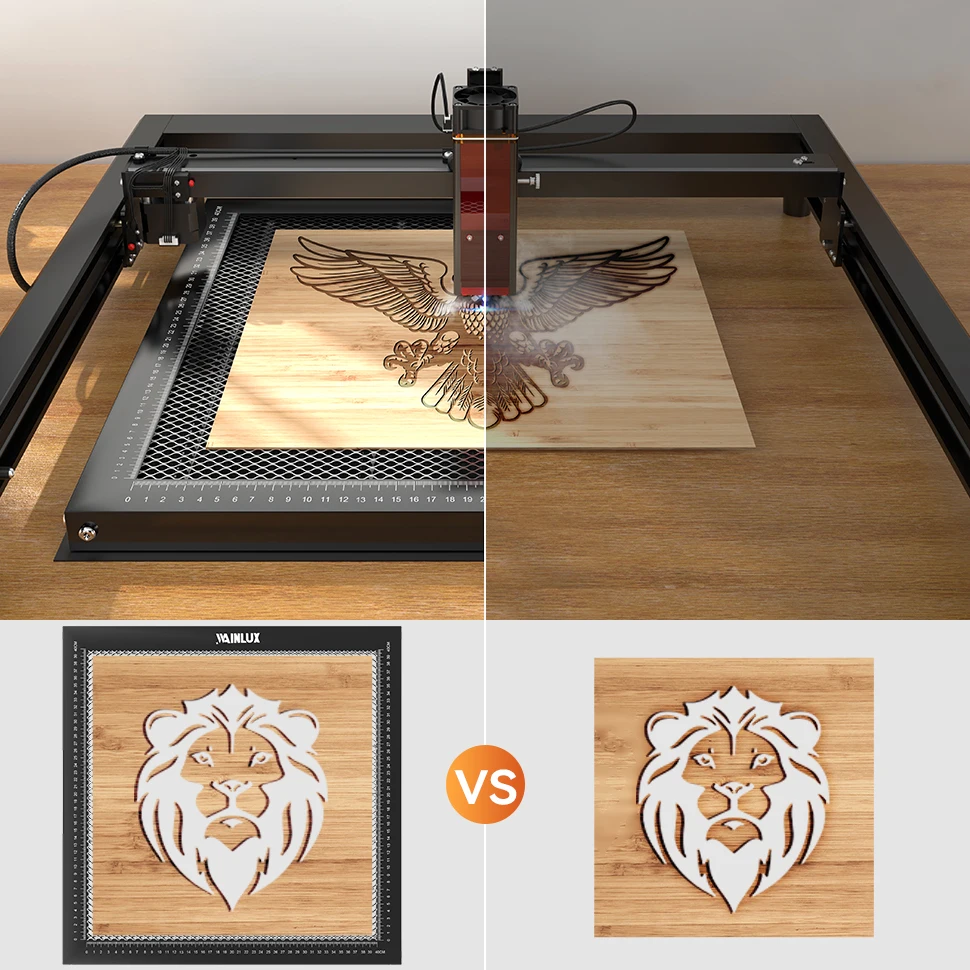 Wainlux Laser Engraver Honeycomb Working Table Aluminum Panel Board for Clean Cutting Smoke Exhaust 400x400mm Table-protecting