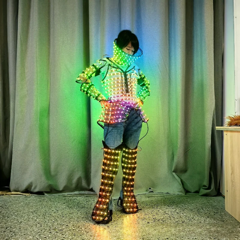 

Костюм для шоу девушки, наряд для вечеринки, концертный наряд, костюм для шоу на вечеринке, светящийся женский прозрачный костюм для бара, КТВ, сценический костюм