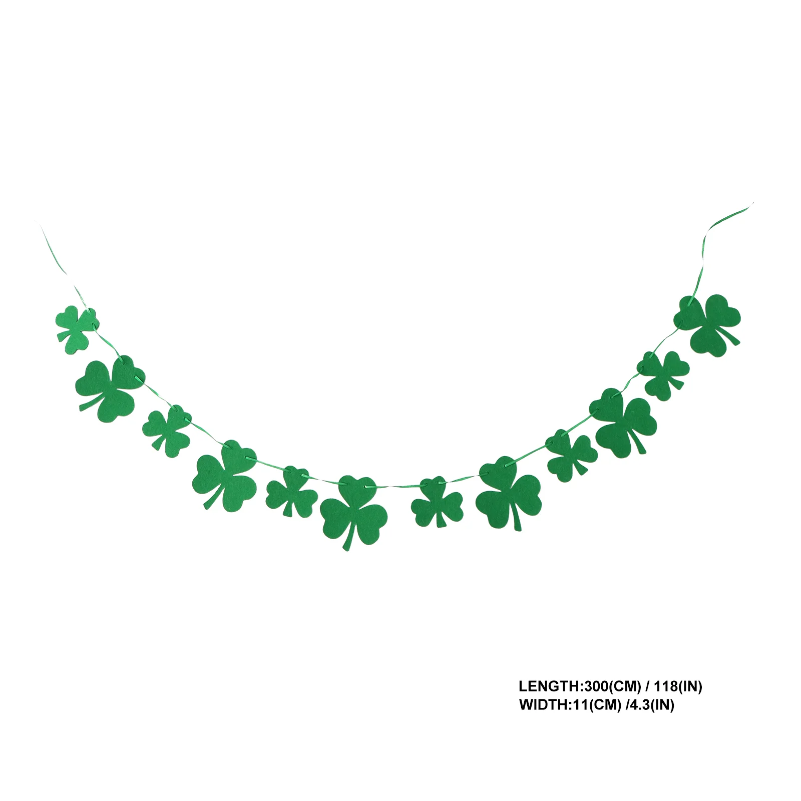 2 Pcs Flower St Patrick's Day Banner Photo Prop Party Hanging Adornment Green Garland Supply Decors Felt