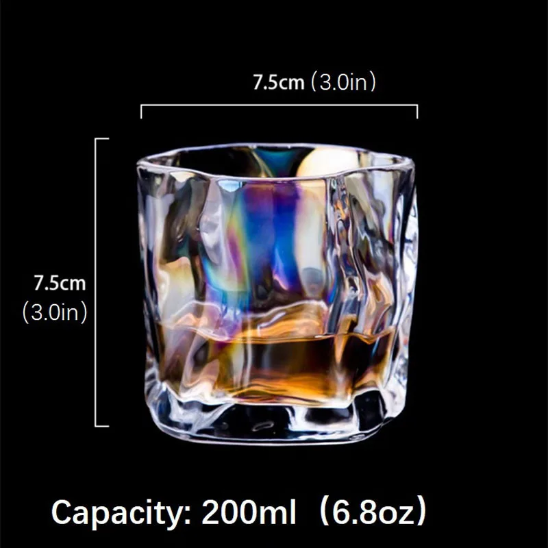 1pc 200ML Creative Whisky Glasses Heat-resistant Glass Cup Twist Tumbler for Scotch Bourbon Cognac Ideal Valentine\'s Day Gifts