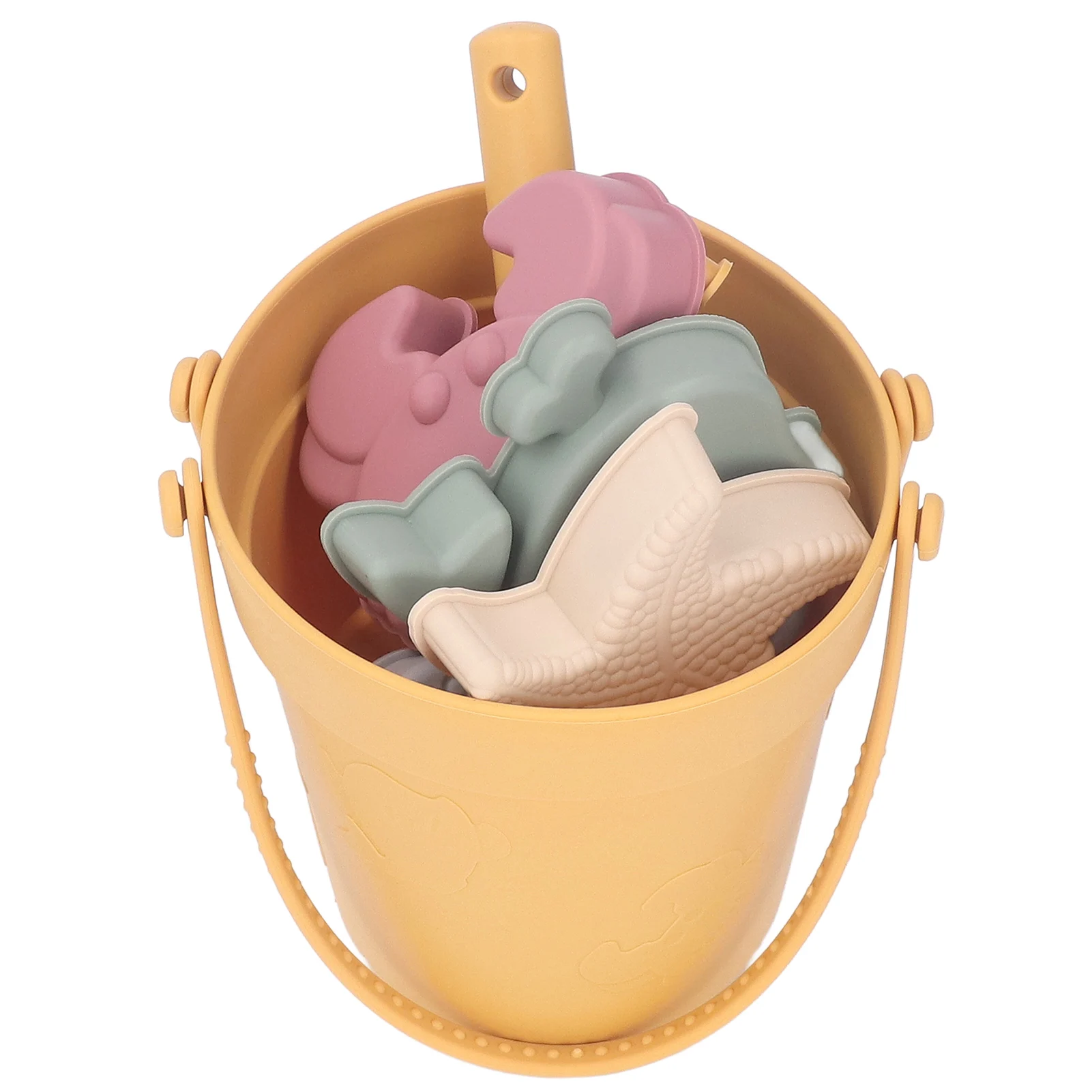 ZK20 Silicone plage seau jouet ensemble interactif léger Portable enfants plage jouets ensemble pour l'été jaune