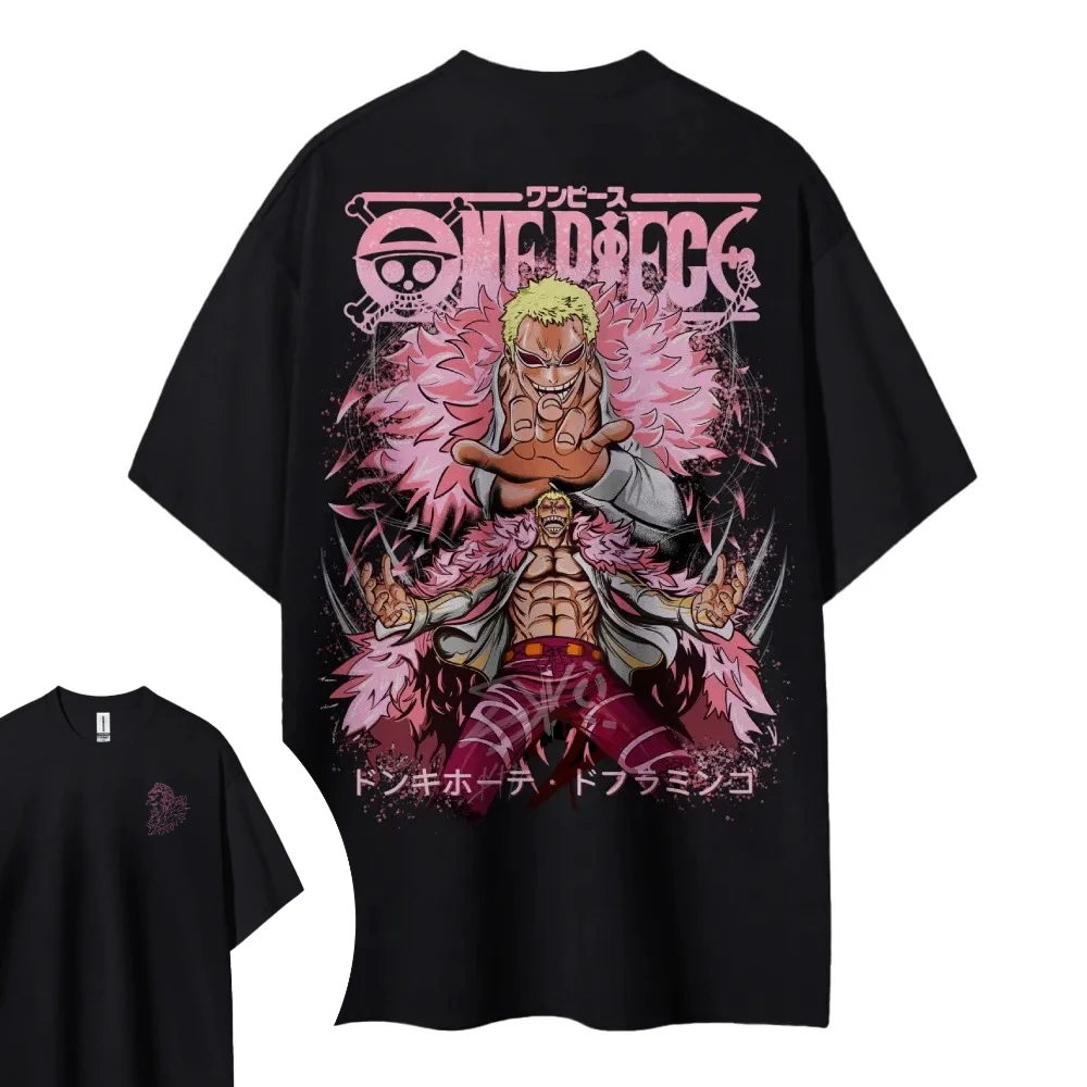 

ONE PIECE Doflamingo Short-sleeved Men's and Women's Same Style Comfortable Short-sleeved Couple's Clothing Casual Short-sleeved