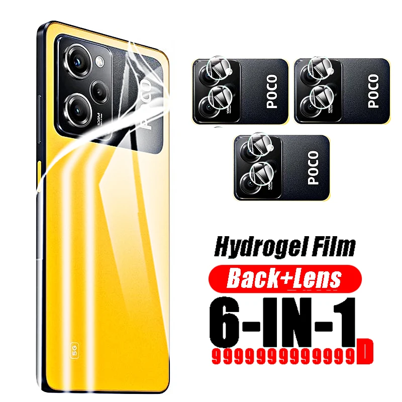 Poco X5 Pro 5G Film Belakang Hidrogel Pelindung Layar Kaca Lunak Lensa Kamera untuk Xiaomi Pocco Poko Poko Poop X 5 X5Pro Pelindung