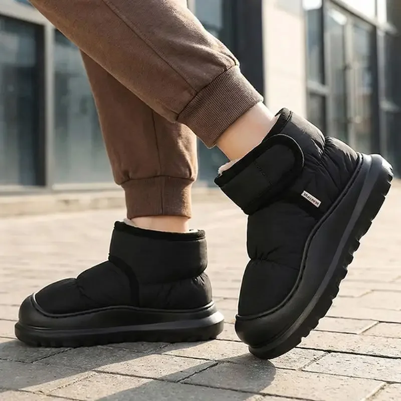 Rutschfeste, dicke Winterstiefel für Damen 2026, Übergrößen, warme Plüsch-Knöchelstiefel, wasserdichte Baumwollschuhe für Paare – Detail 13