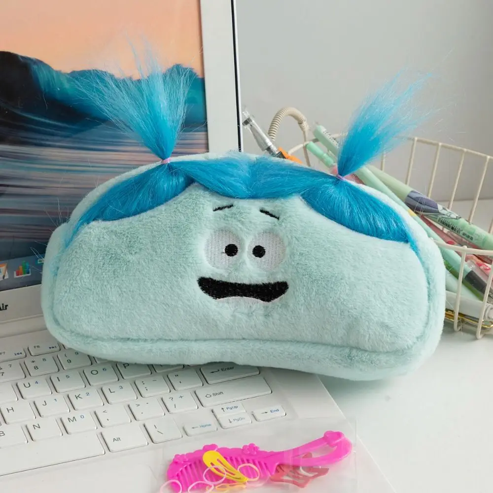 

INS Plush Doll Plush Pencil Bag Stuffed Diy Hairstyle Cartoon Pen Bag Cute Design Stationery Bag School