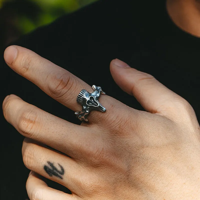 2Pcs Vintage Gothic Steel Skull Mask Rings Design Alloy Finger Rings Set for Men Women New Trend Creative Punk Jewerly Gift - view 5
