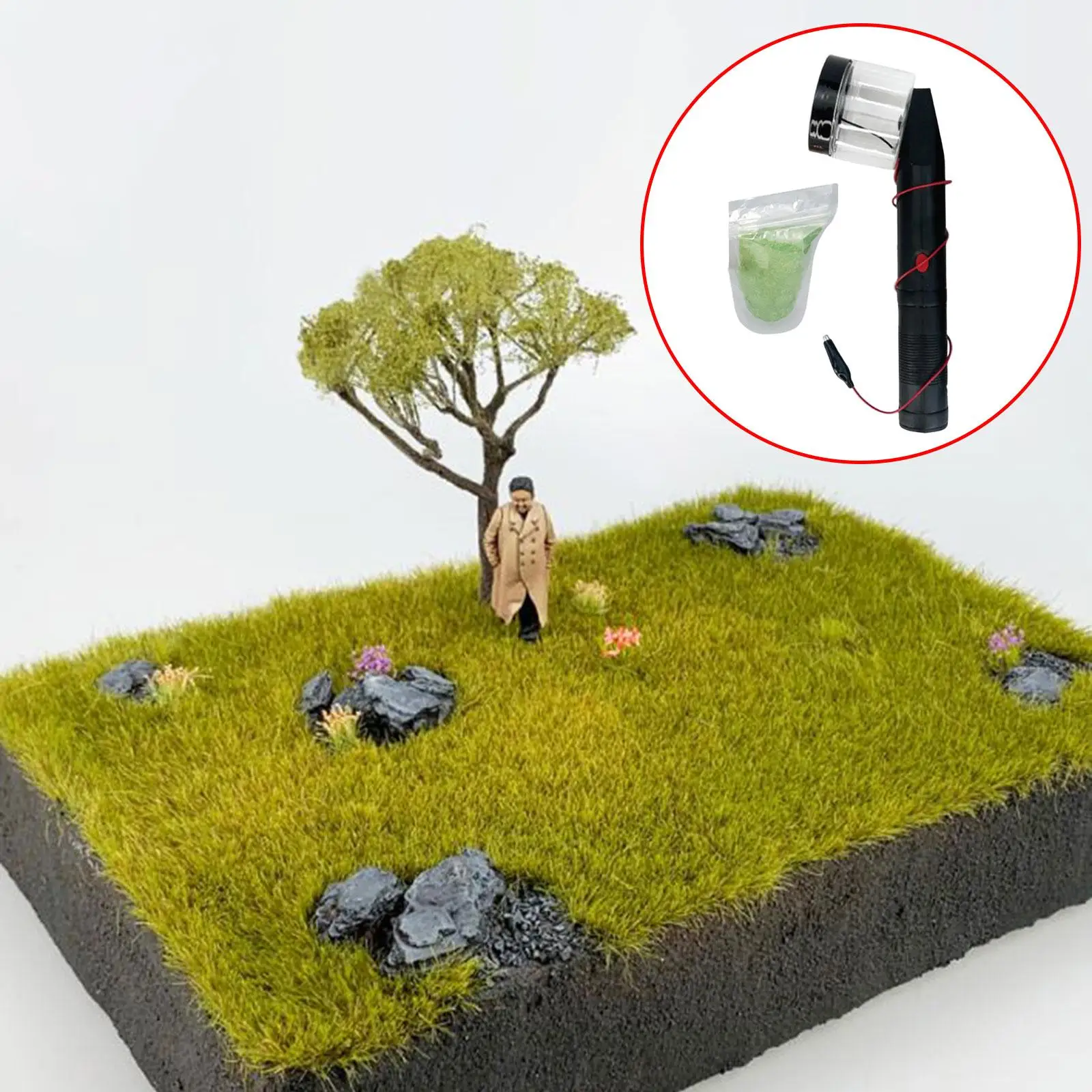 Flocking Machine Static Grass Applicator Electrostatic Grass Planting Machine Hand-held Sand Table Miniature Building DIY Model