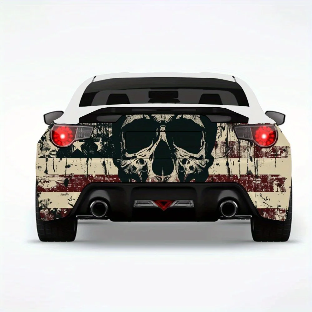 

Повстанчный американский флаг, череп, автомобильная наклейка, виниловая наклейка на заднюю часть автомобиля, водонепроницаемые самоклеящиеся виниловые наклейки для хвоста автомобиля