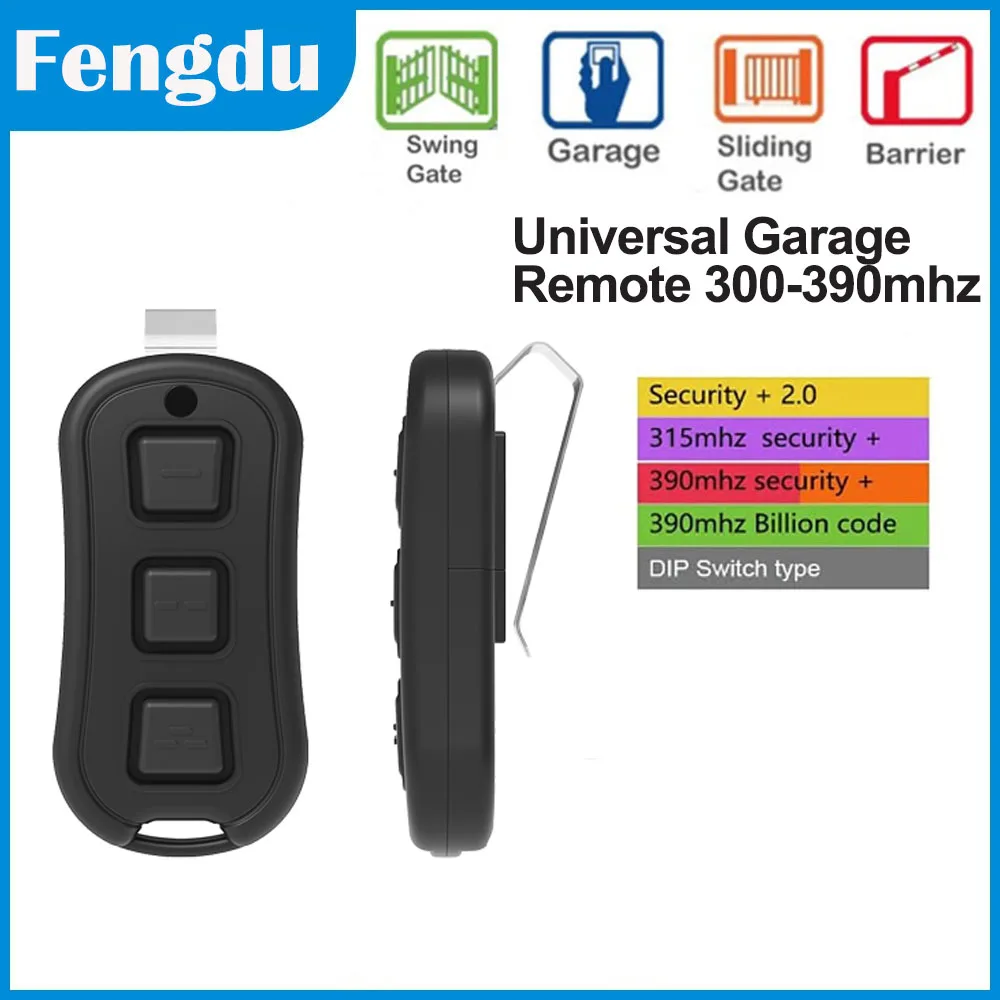 

universal garage door electric gate control opener 300-390mhz 18 in 1 Remote control for US market