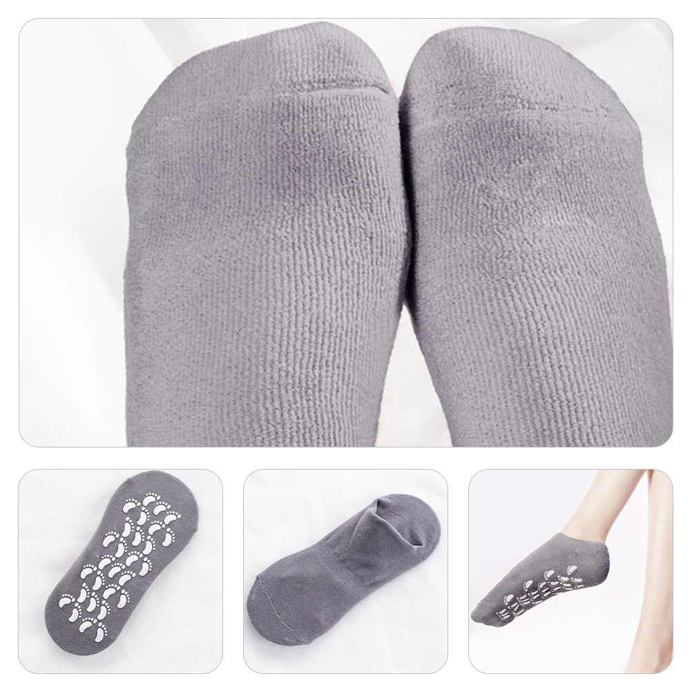 

Reusable Grey Socks Women Foot Care Moisturizing Heel Moisturizing Socks For Women Repair Dry Cracked Feet Soft Silicon Sock