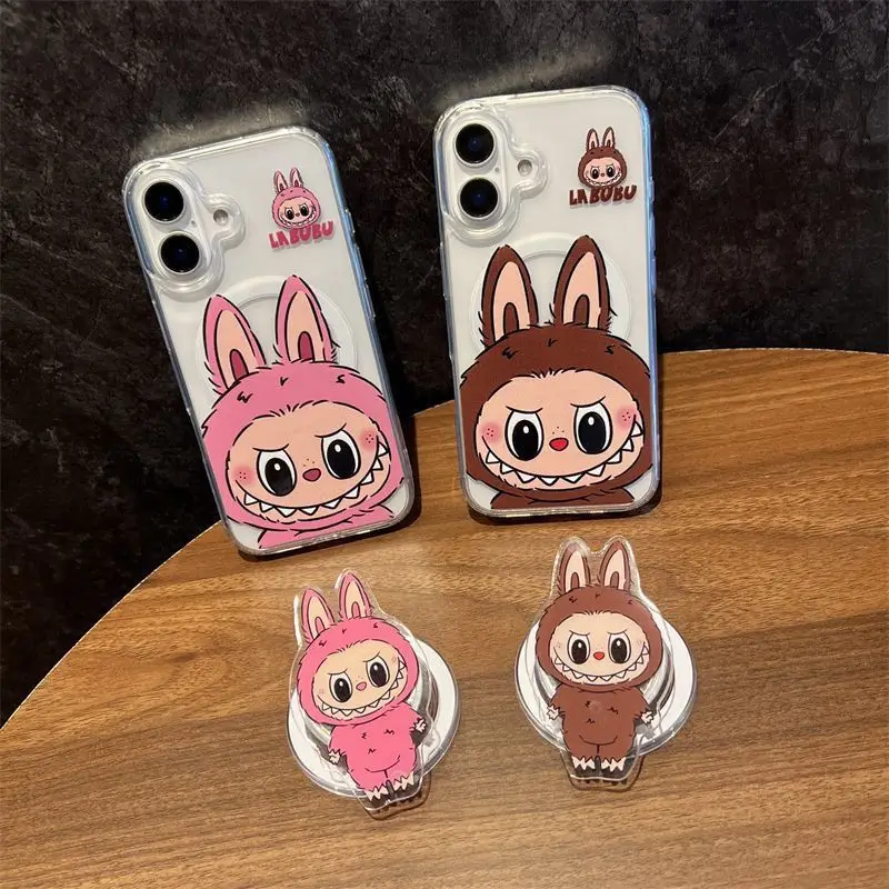 

New Labubu Magnetic Folding Bracket Anime Cute Labubu Rabbit Holder for IPhone Holder Grip Tok Cartoon Holder Gift