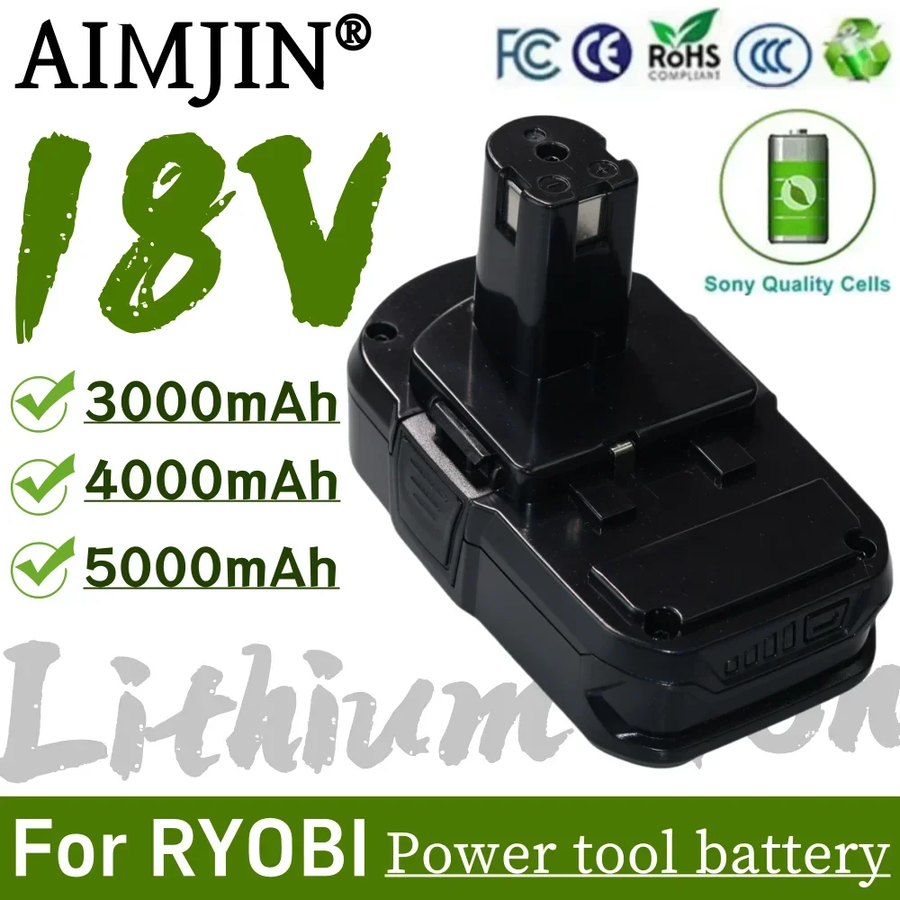 For Ryobi 18V 3000/4000/5000mAh Replacement Battery P104 P105 P102 P103 P107 P108 P109 P100 RB18L26 Cordless Li-ion Tool Battery