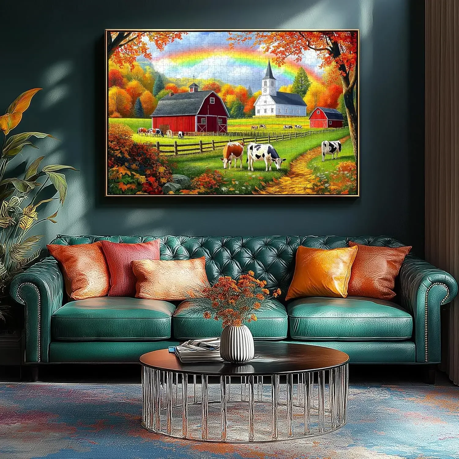 120/300/500/520/1000/1314 قطعة قوس قزح مزرعة خشبية بازل قطع قسط جودة النشاط العائلي هدية لجميع الأعمار ومستوى المهارات