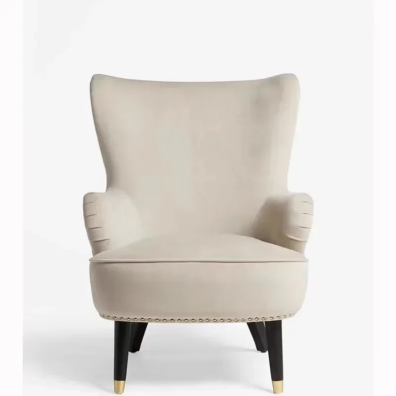 

-American single chair sofa modern simple velvet fabric pull-up armrest tiger chair sofa accent chair