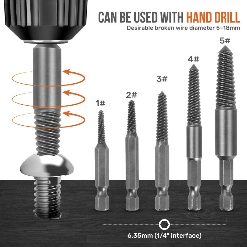 19pcs Screw Extractor and Left Hand Drill Bit Set - Cobalt HSS Drill Bits, Broken Damaged Screw Extractor Set