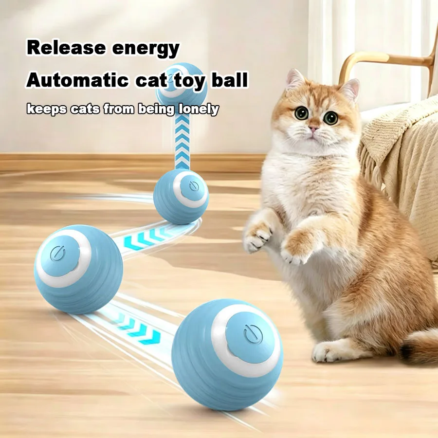 Balle interactive pour chat, balle électrique à roulement automatique, jouets intelligents pour chats, jouet intelligent pour chat, balle rotative, jeu pour chat, accessoires pour animaux de compagnie