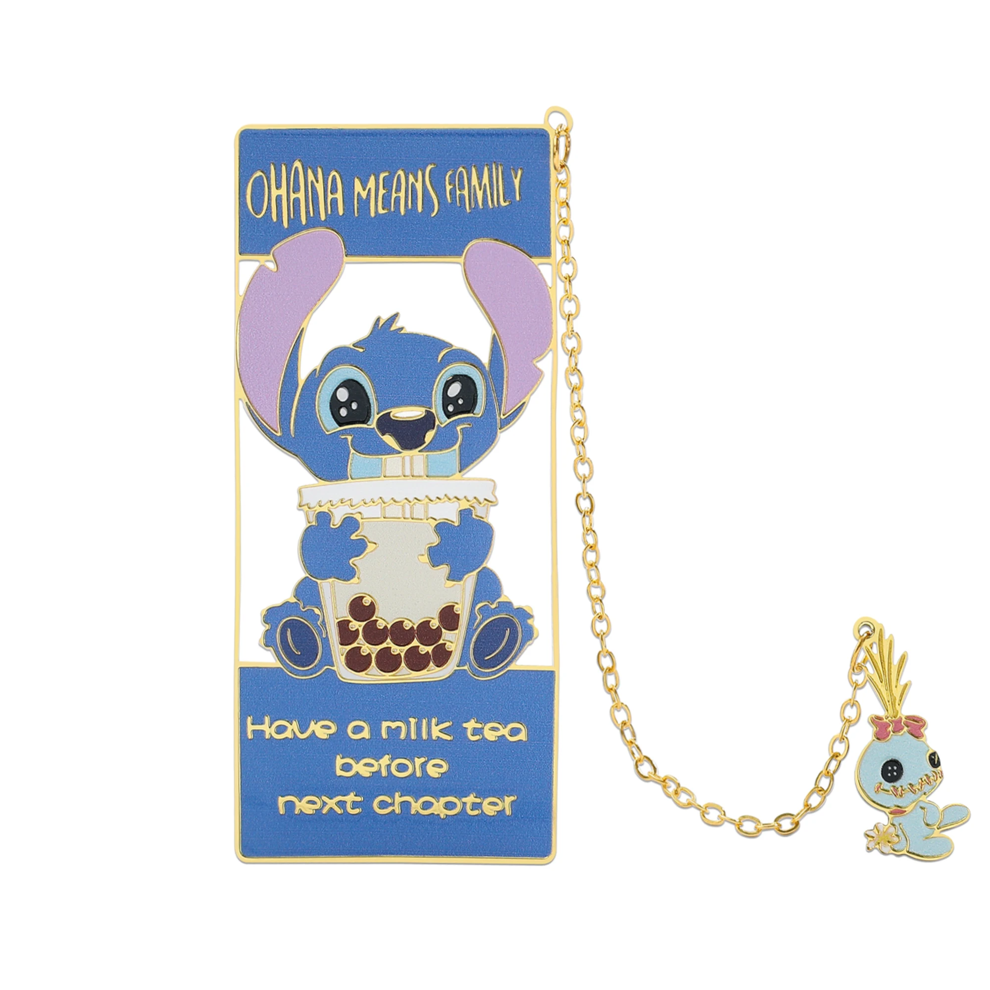 Ohana Means Family Stitch Bookmark Have a Milk Tea Before Next Chapter Scrump Book Marks Reading Supplies Metal Card Collection