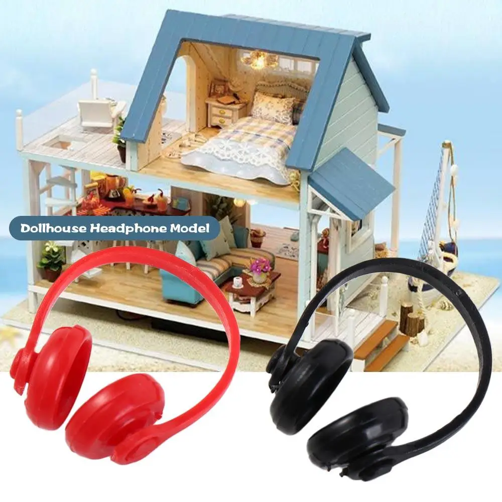 

Dollhouse Props Dollhouse Headphone Model Classic Toys Plastic Miniature Headset Model 1/12 Scale Miniatures Wireless Earphone