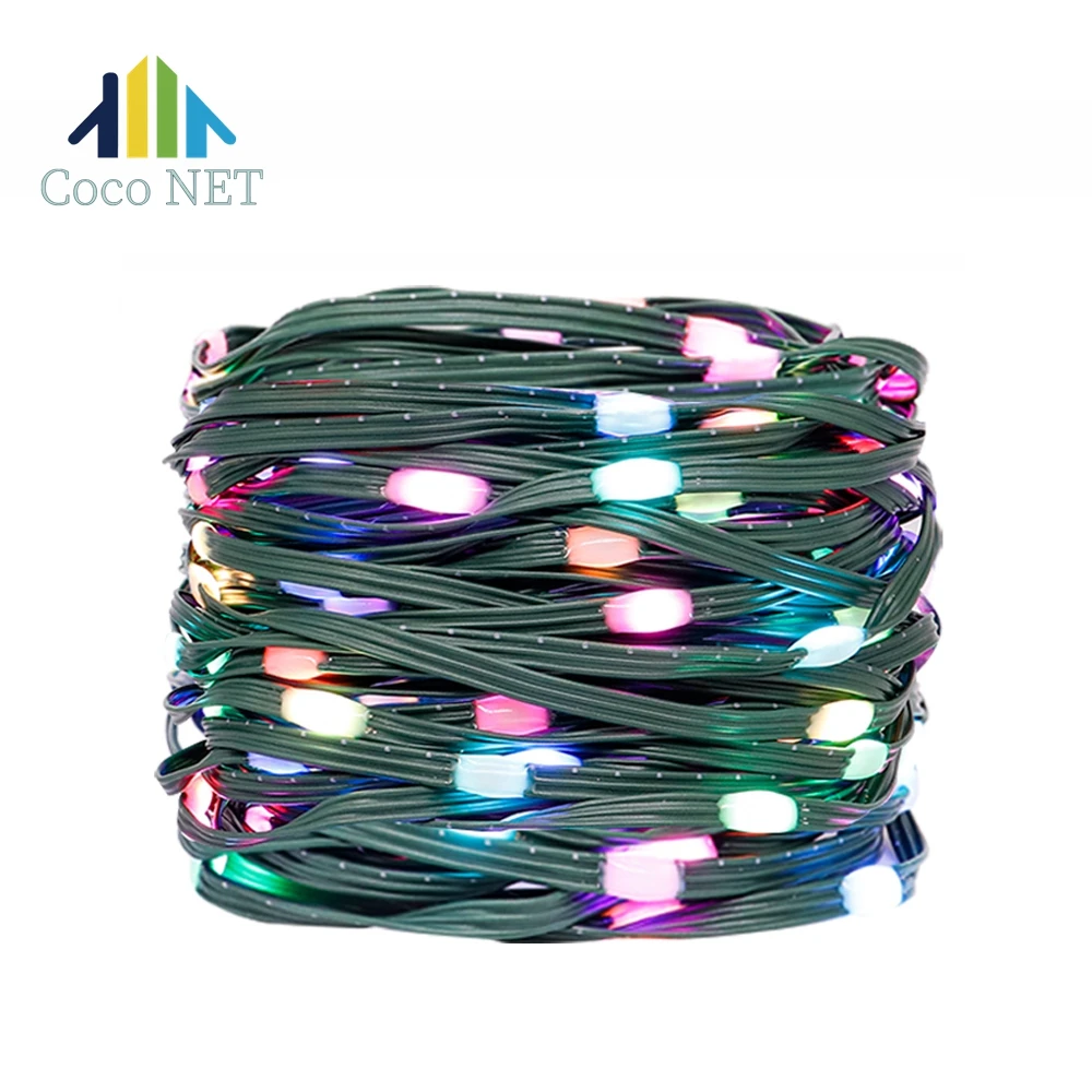 WS2812B LED String Transparent Green Black Wire Dreamcolor Addressable Party Garland DecorChristmas Halloween Lights DC5V