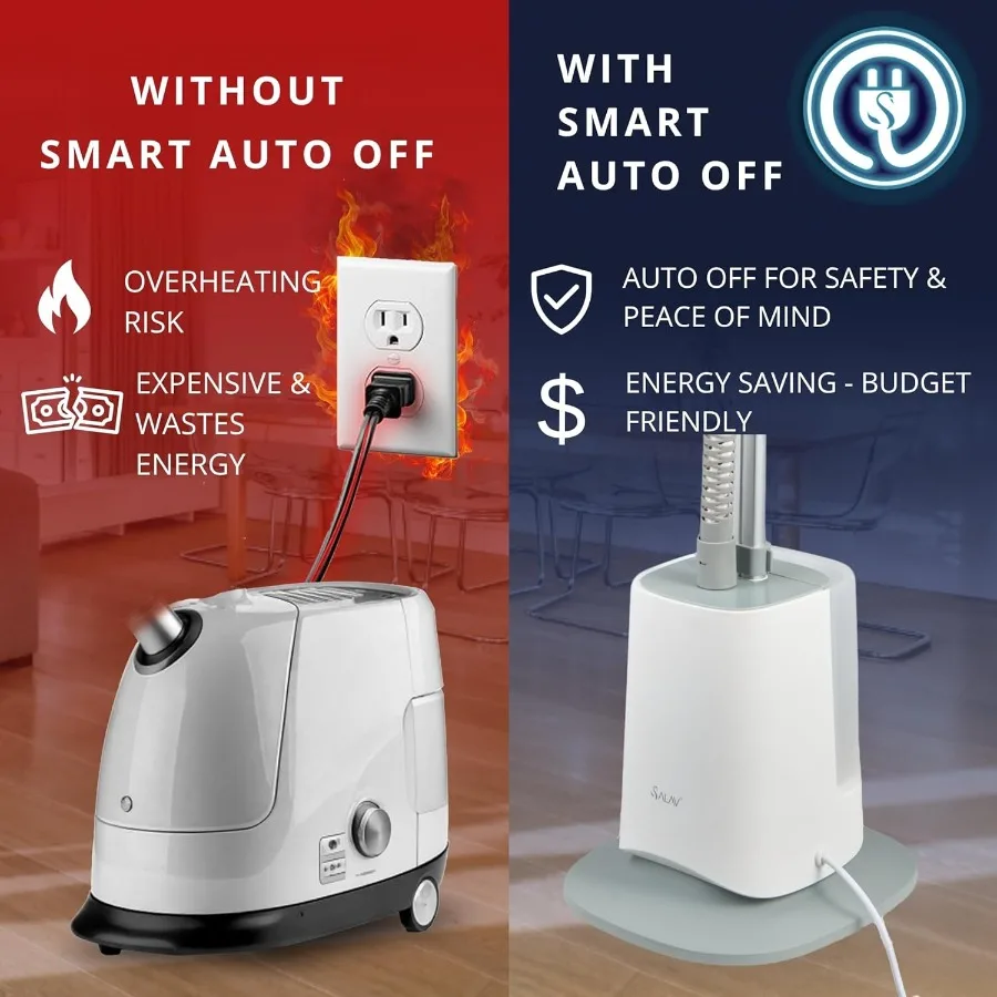 مكواة بخار كاملة للملابس مع لوحة دوارة كبيرة ذات إيقاف تلقائيًا ذكية لشاشة LED المريحة و6 إعدادات للبخار ممتازة