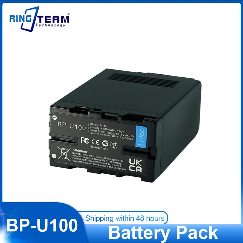 

6800mAh BP-U100 battery for Sony camera EX260 EX280 Z280 FS5 7 FX6 Z190 EX1R EX200 BP-U30 U60 U70 U90 with D-TAP charger