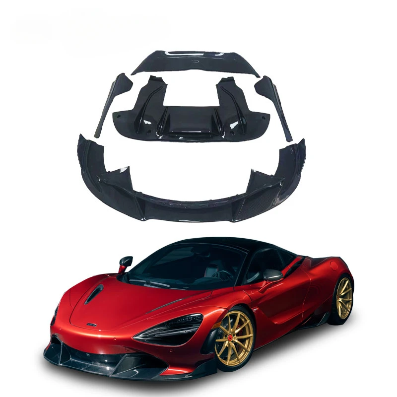 Upgrade Facelif 765LT Body Kit Car Bumper Exhaust Tip Side Skirt Front Fender Body Kit for McLaren 720S Vorsteiner Body Kit