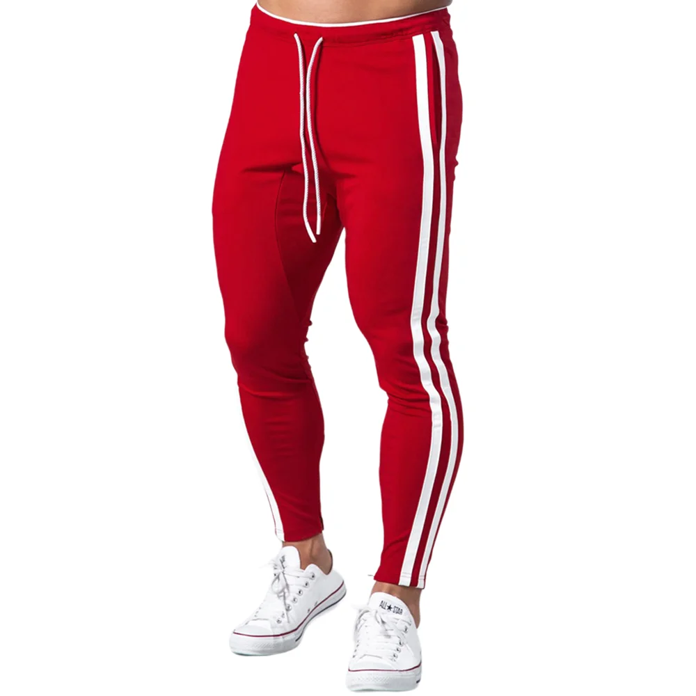 Red Joggers Workout Cotton Sportswear Trousers Autumn Male Gym Fitness Crossfit Trackpants Sweatpants Men Skinny Casual Pants