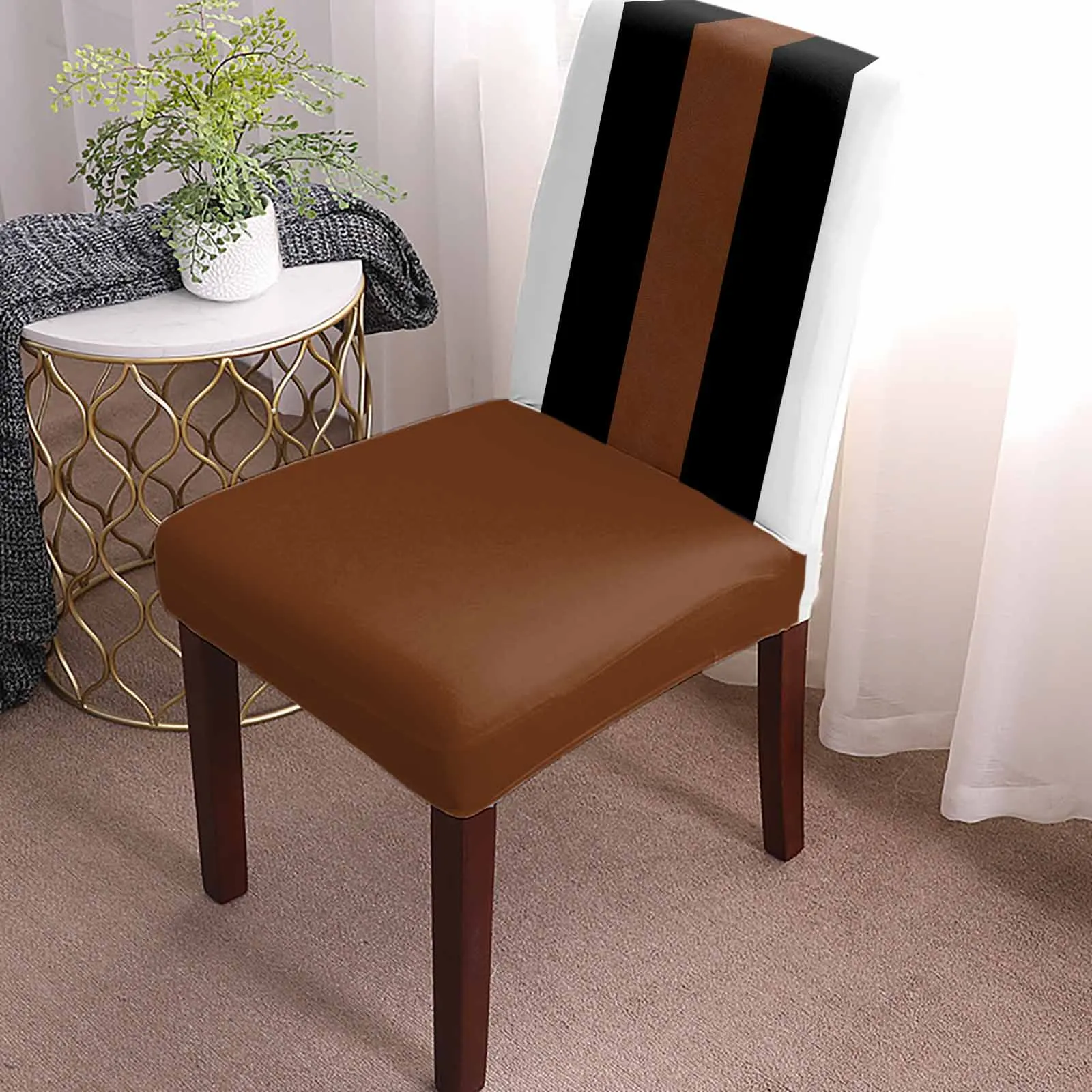 Vintage Farmhouse Tribal Stripes Dining Chair Covers Spandex Stretch Seat Cover for Wedding Kitchen Banquet Party Seat Case