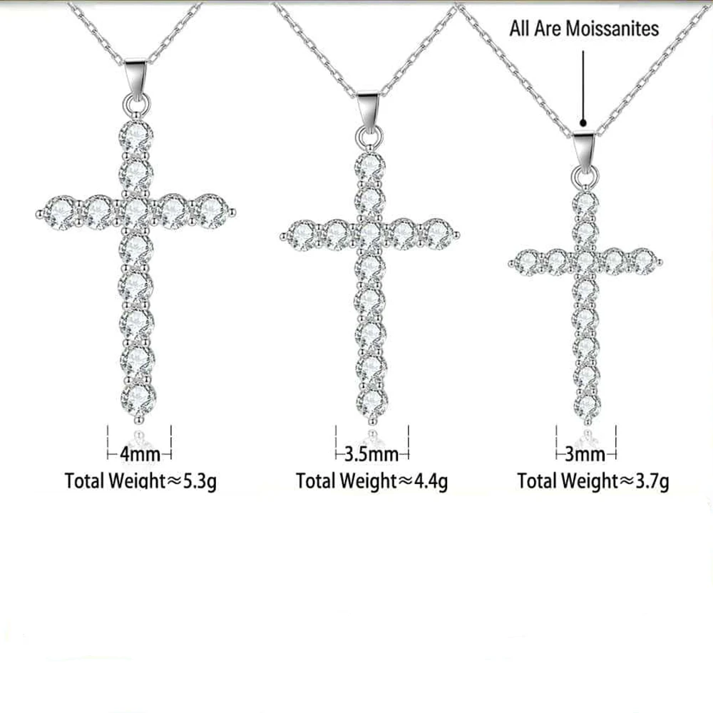 D Color 3-4MM all Moissanite Pendant Necklace S925 Sterling Silver for Woman Birthday Anniversary Party Jewelry Gift